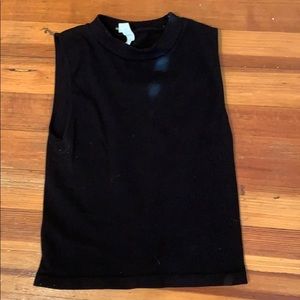 Black Mock Neck Cropped Tank